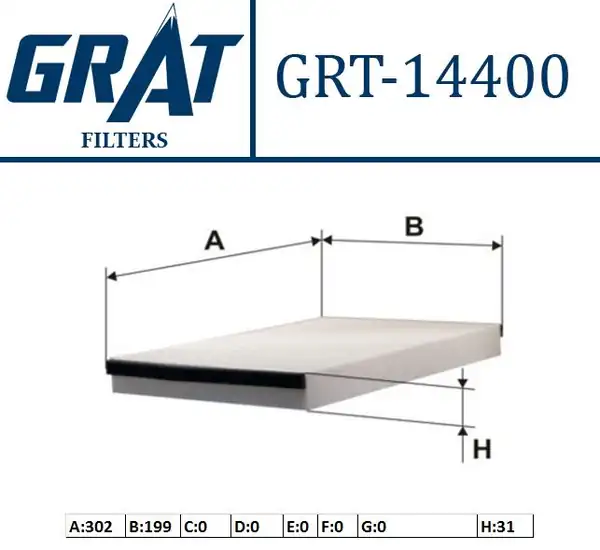 GRAT 14400 | Kabin Filtresi Opel Astra G Astra H 1 3 CDTI 1 7cdti 1 9cdti