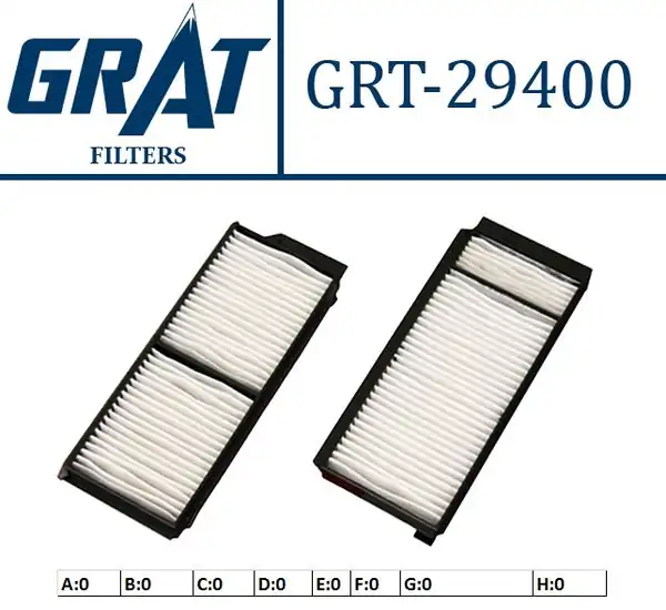 GRAT 29400 | Kabin Filtresi Çiftli Mazda 3 5 1 4 2 0 Mzr C-D 03 Mazda 5 10