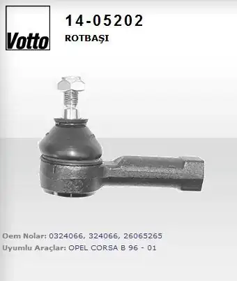 VOTTO 14-05202-14 | 05202 Rot Başı Dişi Opel Combo Corsa B Tigra