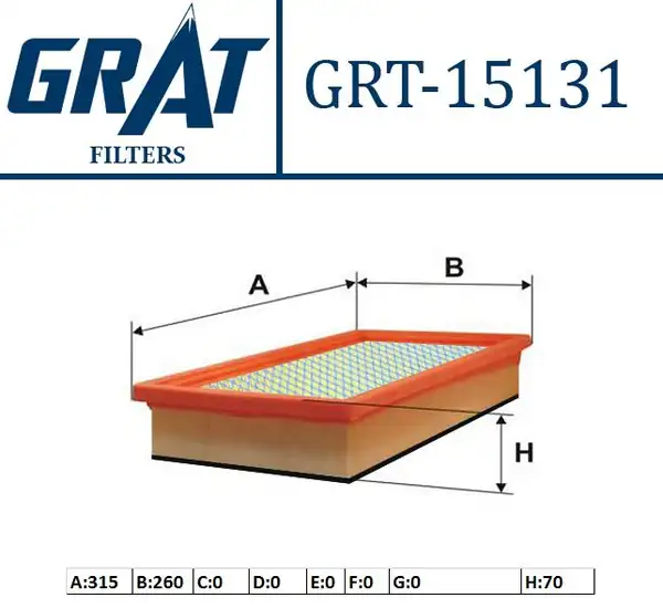 GRAT 15131 | Hava Filtresi Süngerli VW Amarok 10 12 2 0tsi 2 0tdi