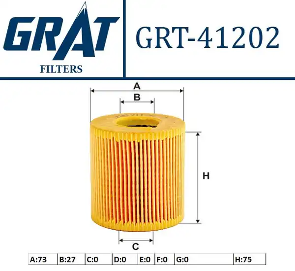 GRAT 41202 | Yağ Filtresi Nissan D23 Skystar 03 11 Yd25 X-Trail 01 07 2 2 dCi Elaman Tip