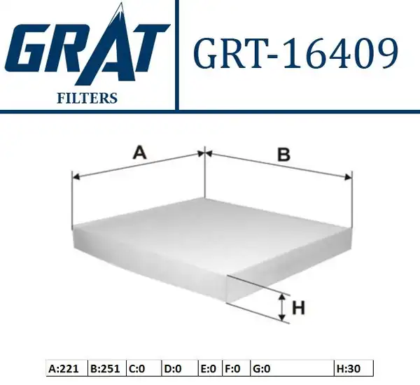 GRAT 16409 | Kabin Filtresi Tekli Hyundai Santafe 06 11 Sonata 06 11 Magentis 06