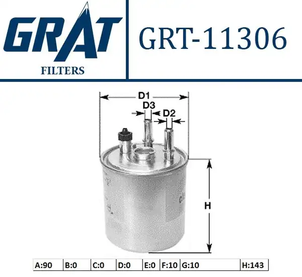 GRAT 11306 | Yakıt Filtresi Renault Kangoo 1 5 dCi 08 Laguna III 1 5 dCi 2 0 dCi 08