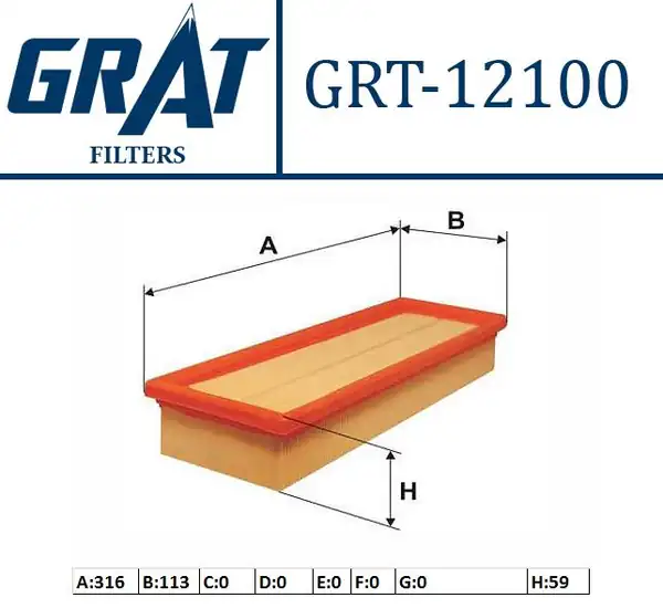 GRAT 12100 | Hava Filtresi Peugeot 206 207 307 308 Partner Citroen C3 C4 Berlingo 1 6 Hdi