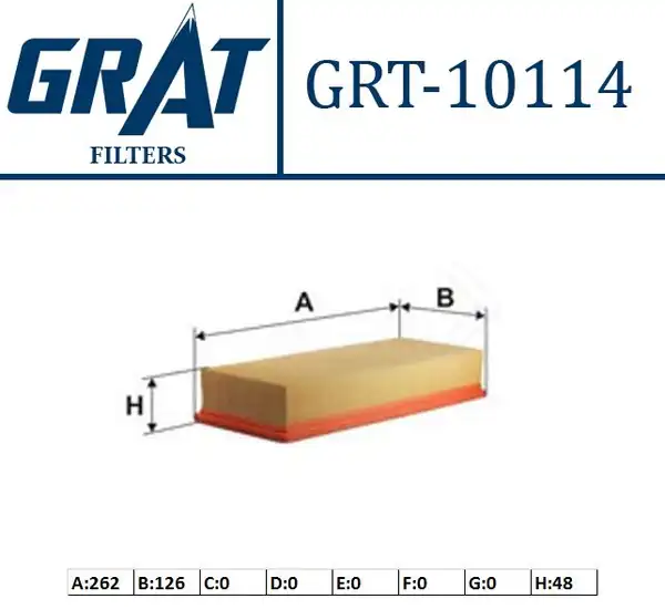 GRAT 10114 | Hava Filtresi Fiat Tempra 1 4i Tipo 1 4i