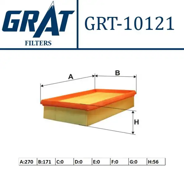 GRAT 10121 | Hava Filtresi Fiat Stilo 1 8i 16v 1 9 JTD 9 01
