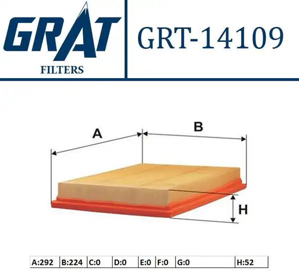 GRAT 14109 | Hava Filtresi Opel Astra.H 1 6 16v 1 7cdti 2007 Zafira 2009 1 7cdti