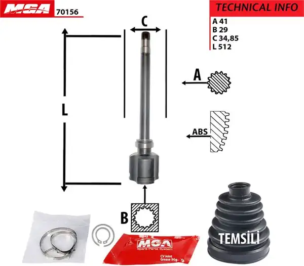 MGA 70156 | Aks Kafası İç Sağ Mafsalli Fiat Ducato Peugeot Boxer Citroen Jumper 2 2mjtd 2 3mjtd 3 0mjtd 06