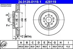 ATE 24.0128-0119.1 | Fren Diski | 2 Adet