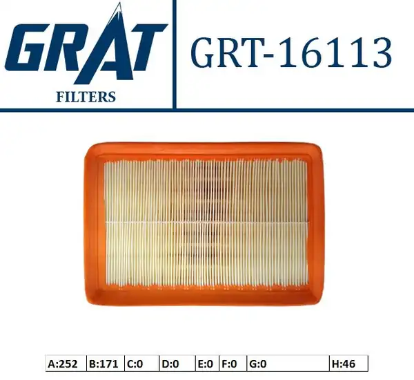 GRAT 16113 | Hava Filtresi Cercevesiz Hyundai Tucson Elentra 04 10 Kia Sportage 04 10 Cerato 04 10 Dizel