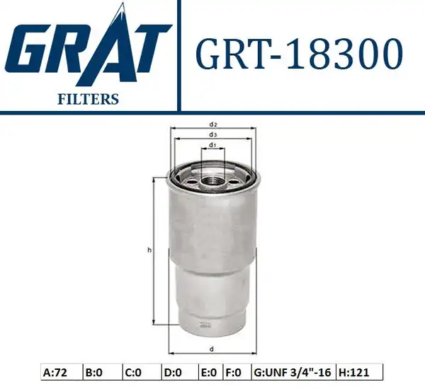 GRAT 18300 | Mazot Filtresi Toyota Corolla 04 07 1 4 D4d Avensis 03 08 2 0 D4d