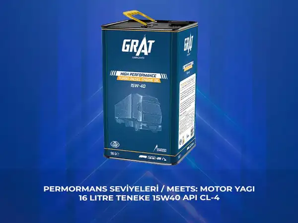 GRAT 6154016 | Motor Yağı 16 Litre Teneke 15w 40 Api Ci 4