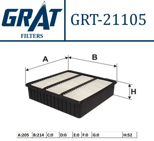 GRAT 21105 | Hava Filtresi Mitsubishi Lancer 03 07 Pajero Pının 99 Outlander 03 10