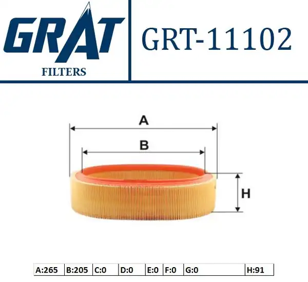 GRAT 11102 | Hava Filtresi Dacia Logan 04 Sandero 1 4 1 6 08 Renault Clio II Symbol Kango 1 4 8v E7j 97