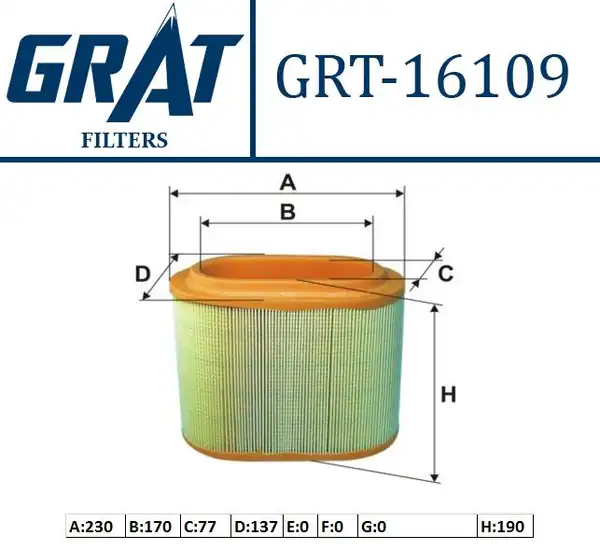 GRAT 16109 | Hava Filtresi Hyundai Starex 98 08