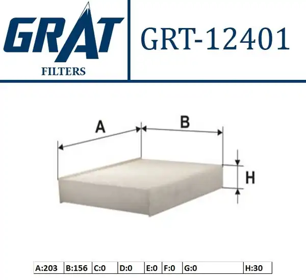 GRAT 12401 | Kabin Filtresi Citroen C3 II Ds3 1 6 Hdi 09 Peugeot 207 1 4 1 6 16v 1 4hdi 1 6 Hdi 06