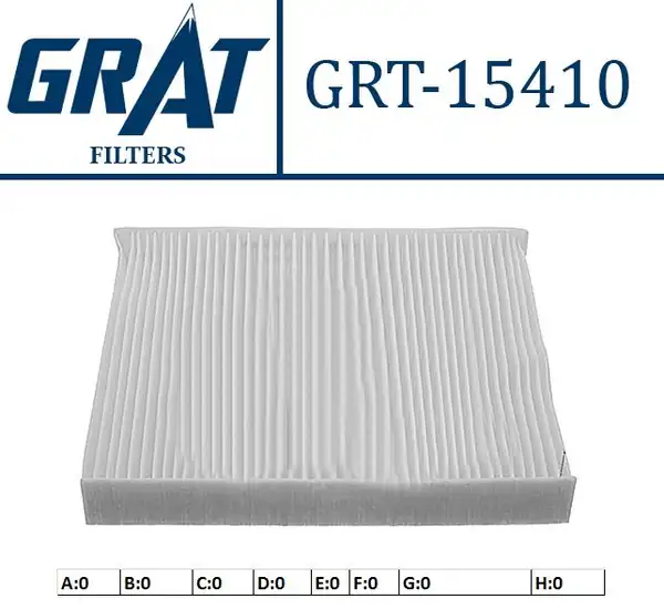 GRAT 15410 | Kabin Filtresi Karbonsuz VW Polo 10 14 Skoda Rapid 12
