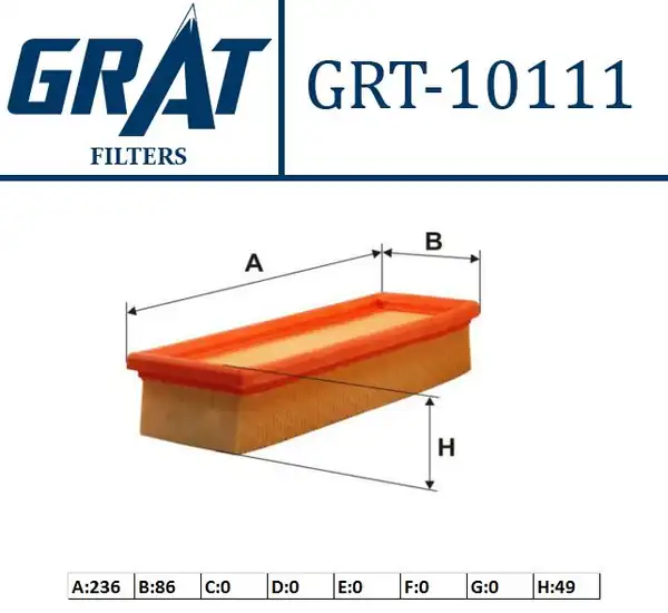 GRAT 10111 | Hava Filtresi Fiat Uno 70