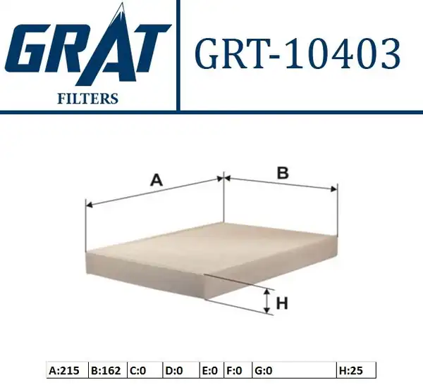 GRAT 10403 | Kabin Filtresi Fiat Doblo 01 Idea 04 Punto 99