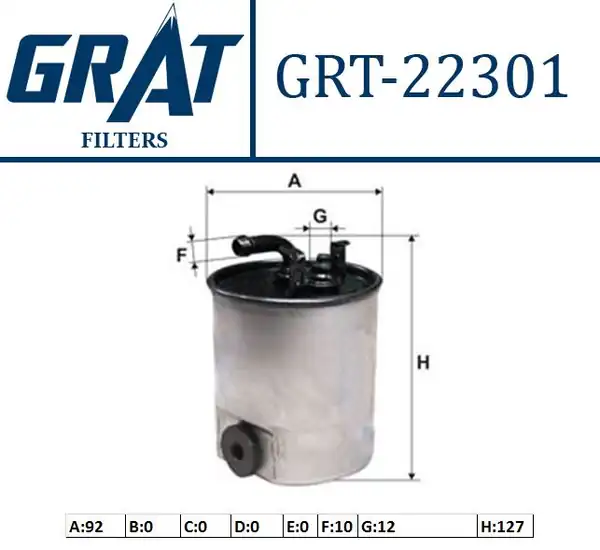 GRAT 22301 | Yakıt Filtresi Mercedes Om611 612 647 668 İsitmasiz