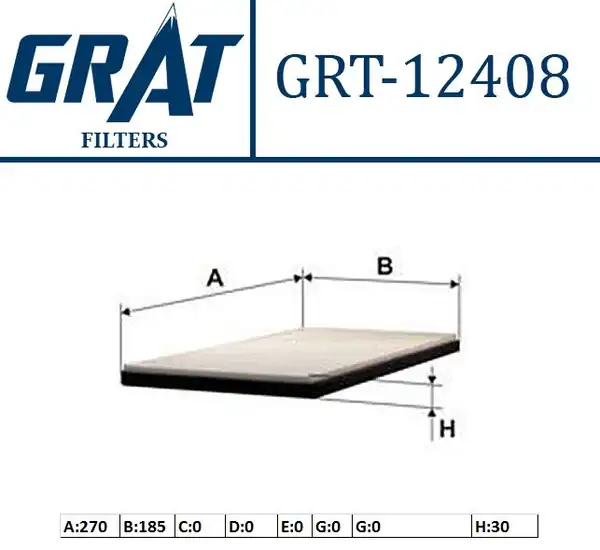 GRAT 12408 | Kabin Filtresi Peugeot 405