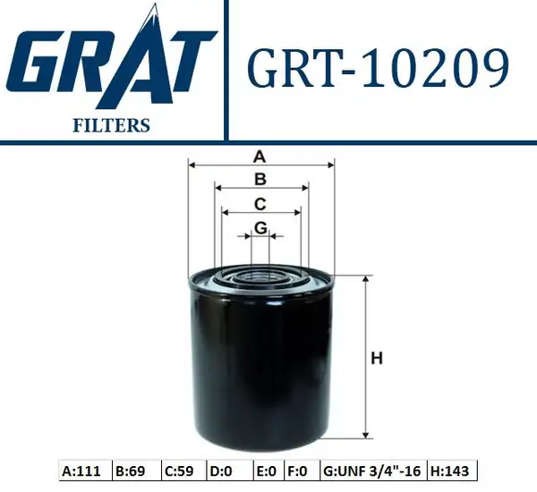 GRAT 10209 | Yağ Filtresi Fiat Ducato Boxer Jumper 2 5d 2 5dti 2 8jtd Hdi Renault Master Opel Movano 2 5