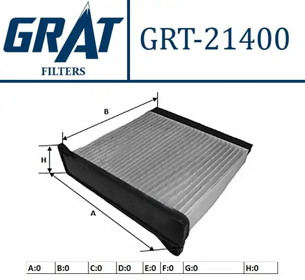 GRAT 21400 | Kabin Filtre Mitsubishi Lancer 04 Outlander Grandıs 03 L200 Cr 06
