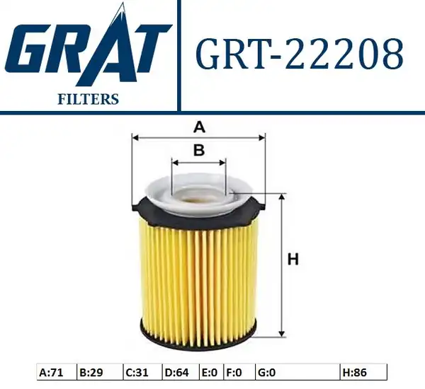 GRAT 22208 | Yağ Filtresi Mercedes 270 274 176 246 204cgi 212 CLA C117