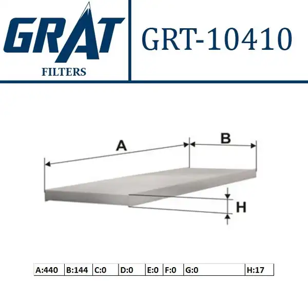 GRAT 10410 | Kabin Filtre Fiat Ducato Peugeot Boxer Citroen Jumper 02