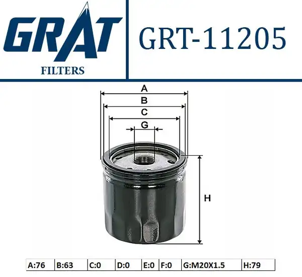 GRAT 11205 | Yağ Filtresi Renault Clio Logan Dokker 1 5d 11 Captur Kadjar Lodgy Symbol II Megane IV