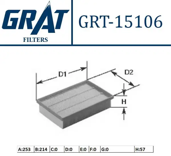 GRAT 15106 | Hava Filtresi VW Passat 97 05 Audi A4 95 01 A6 98 05 Skoda Superb 02 08