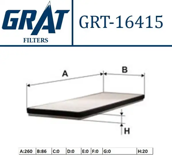 GRAT 16415 | Kabin Filtresi Çiftli Kasali Hyundai İ20 2008
