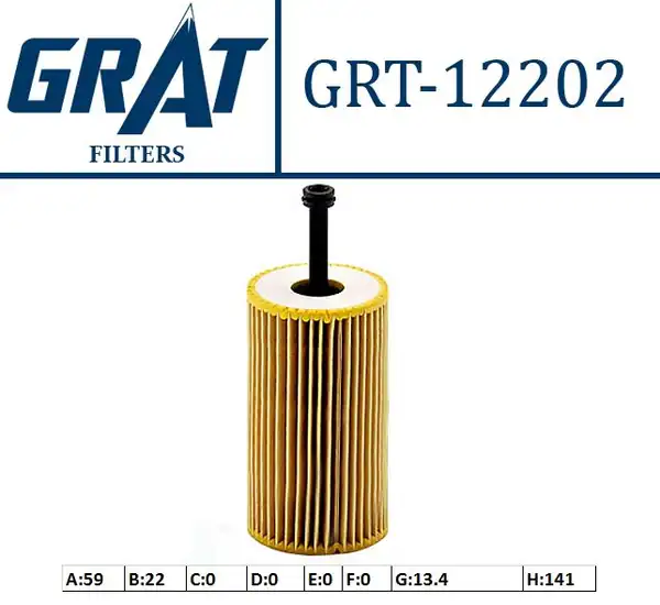 GRAT 12202 | Yağ Filtresi Ekolojik Peugeot 206 306 307 Partner Citroen Berlingo C2 C3 Saxo 1 4 1 6 96