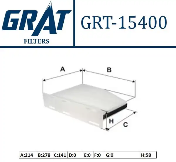 GRAT 15400 | Polen Filtresi VW Caddy 04 Golf 04 14 Passat 06 Audi A3 04 13 Seat Leon 06 13