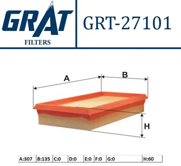 GRAT 27101 | Hava Filtresi Alfa 147 1 6 2 0