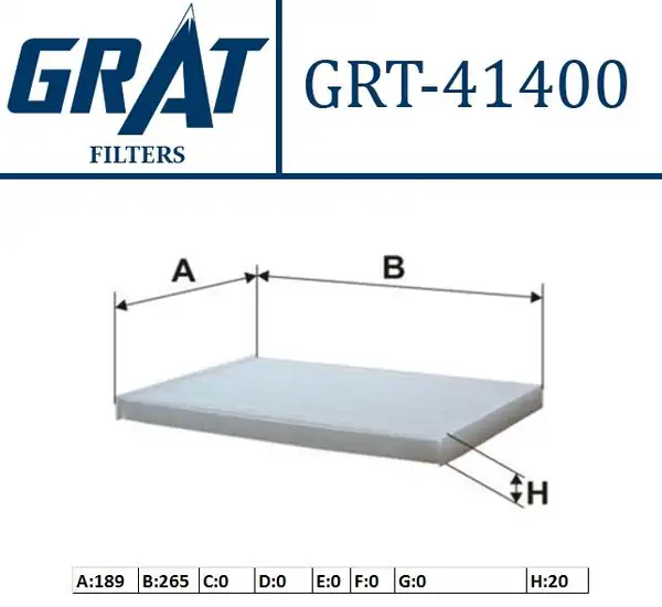 GRAT 41400 | Kabin Filtresi Nissan Qashqai 07 13 X-Trail 08 13