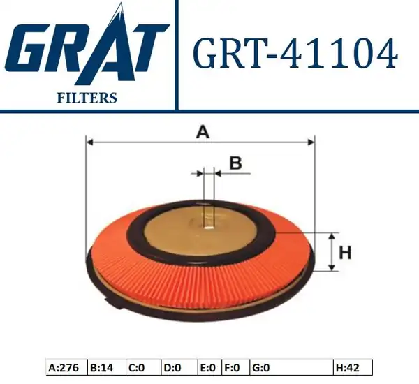 GRAT 41104 | Hava Filtresi Nissan Sunny B13 Primera 1 6 100 Nx Sentra 90 96