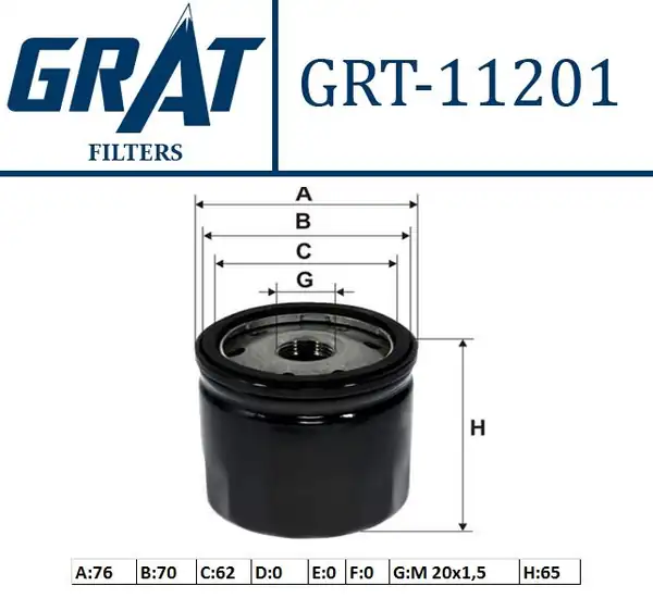 GRAT 11201 | Yağ Filtresi Kangoo Megane Laguna Traffic Qashqai Juke Grand Vitara Civic CRV 1 5 1 6 1 9