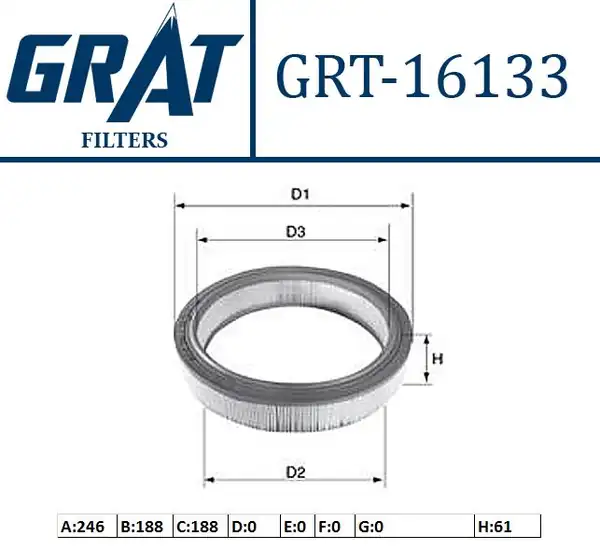 GRAT 16133 | Hava Filtresi Hyundai Excel 90 95