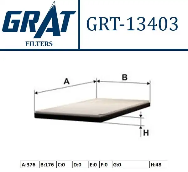 GRAT 13403 | Kabin Filtresi Citroen Jumpy 1 6 Hdi 2 0 Hdi Fiat Scudo 1 6 D 2 0 D Mtj