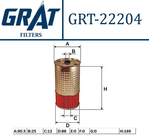 GRAT 22204 | Yağ Filtresi Mercedes Benz E200 190d C200 Om601 602 603 84