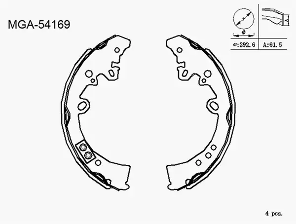 MGA 54169 | Kampana Balata Arka Toyota Hilux Wigo 4 4 05 Hilux Revo 2 4 16 4 2 4 4