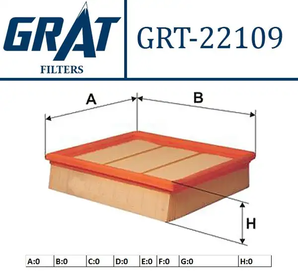 GRAT 22109 | Hava Filtresi Mercedes A150 A160 A170 A180 A200 09 12 B150 B160 B170 B180 B200 05 11
