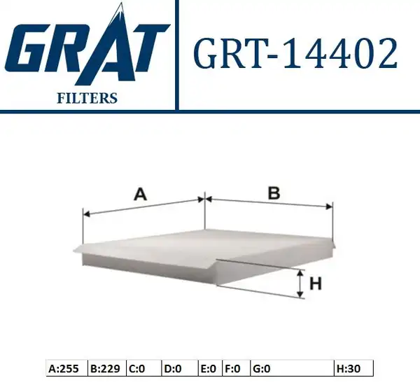 GRAT 14402 | Kabin Filtresi Opel Astra G Astra H Zafira B 1 2i 16v 1 8i 1 6i 1 4 1 4 16v 1 6 1 8 2 0 16v