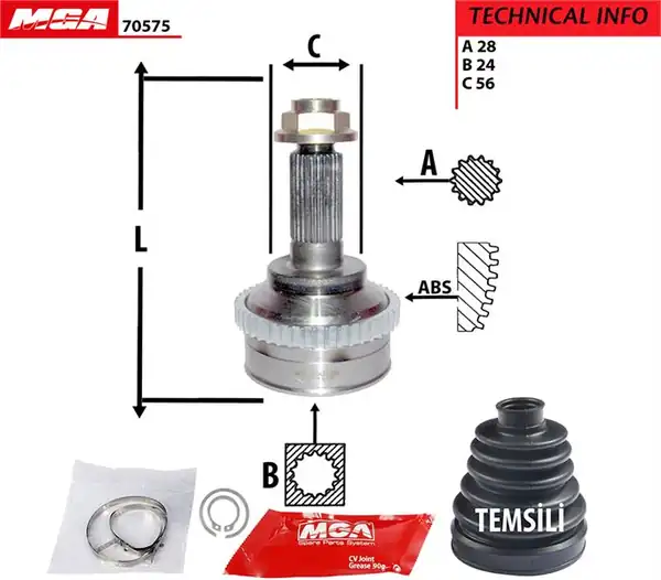 MGA 70575 | Aks Kafa Dış ABS li Kia Clarus 96 1 8 2 0 Magentis 01 2 0