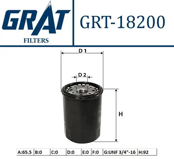 GRAT 18200 | Yağ Filtresi Toyota Corolla Avensis Corona Yaris Auris C Hr Citroen C1 Peugeot 107 Benzinli
