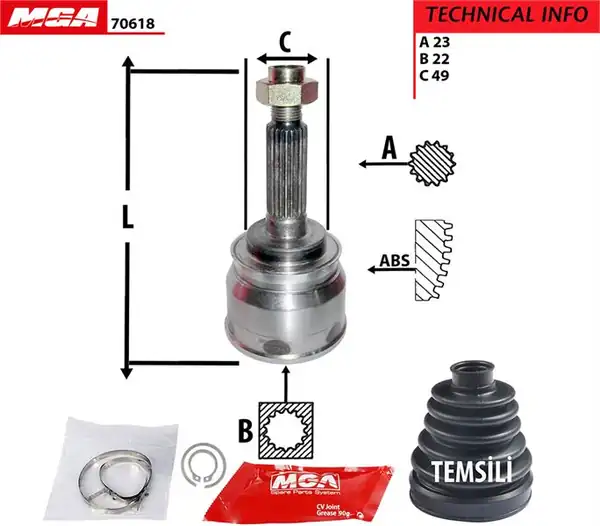 MGA 70618 | Aks Kafa Dış Suzuki Swift 90 02 1 6 Sedan 1 3 Gtı 23 22 49
