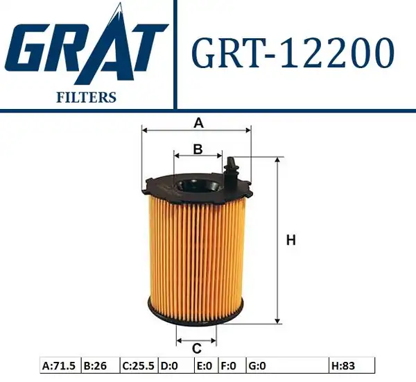 GRAT 12200 | Yağ Filtresi Ford Fiesta Fusion 1 4tdci Peugeot 206 307 407 1 4 1 6 Hdi Volvo 05 15