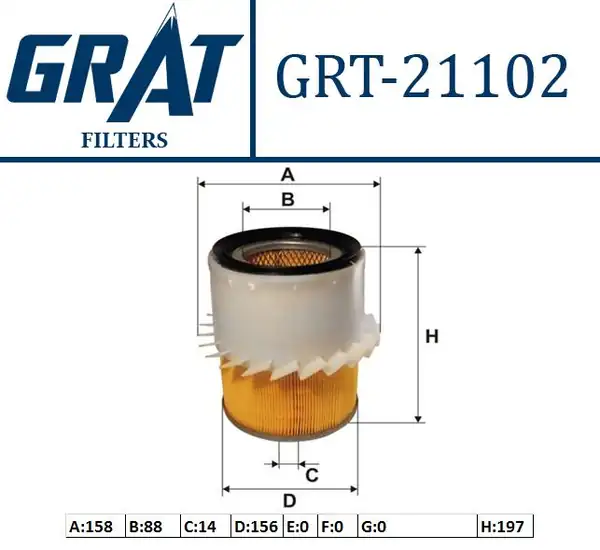GRAT 21102 | Hava Filtresi Pervaneli Mitsubishi L200 98 04