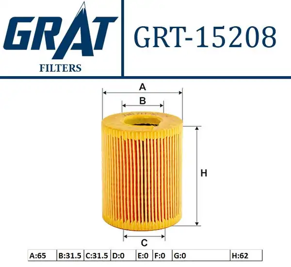 GRAT 15208 | Yağ Filtresi Mann Tipi Volkswagen Polo 1 2 02 09 Seat Cordoba Ibiza Toledo 1 2 02